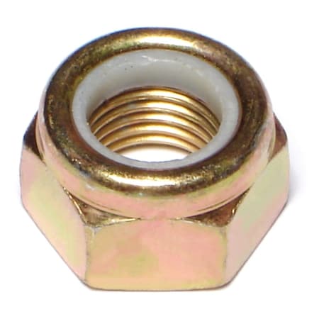 Nylon Insert Lock Nut, M14-1.50, Steel, Class 8, Yellow Zinc, 4 PK